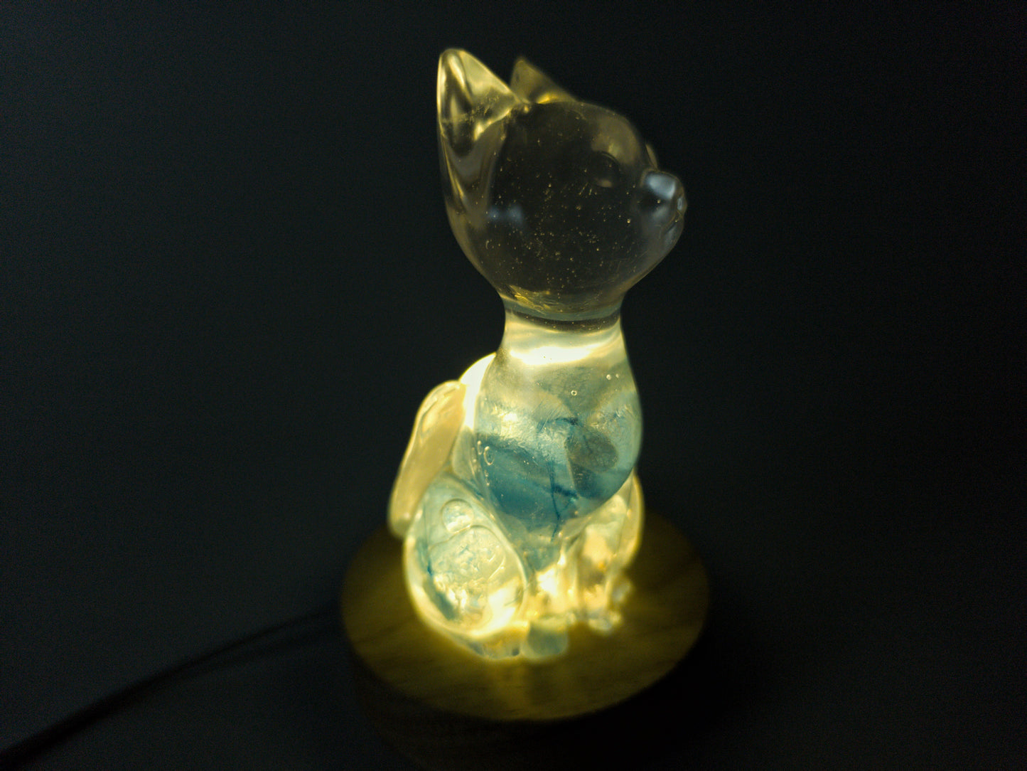 Blue Flower Cat Night Light