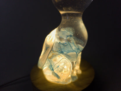 Blue Flower Cat Night Light